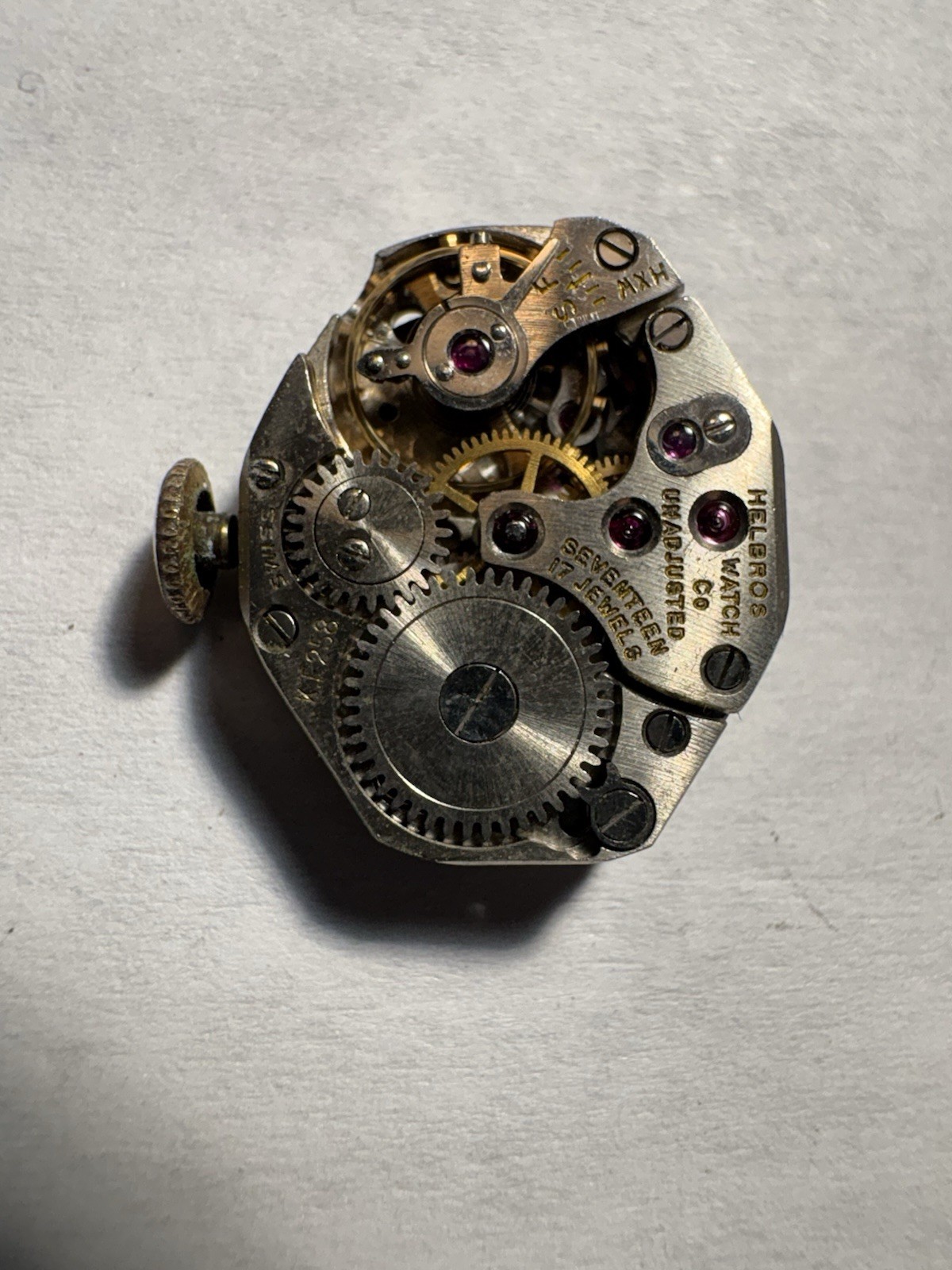 Helbros KF258 Ladies Movement. Running. 17 Jewels. Not Tested.