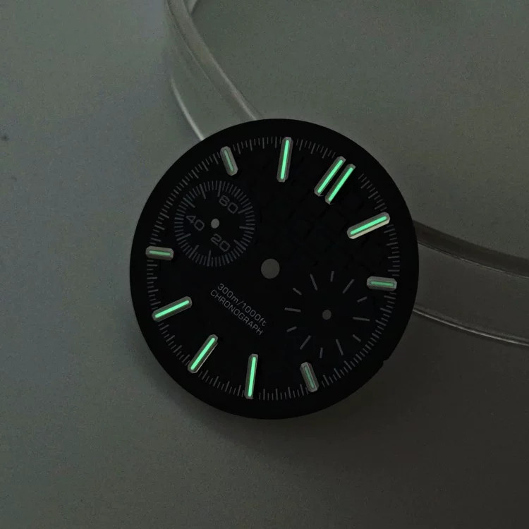 30mm Farmhouse oak tree Watch Dial Green Lume For vk64 Movement Accessories
