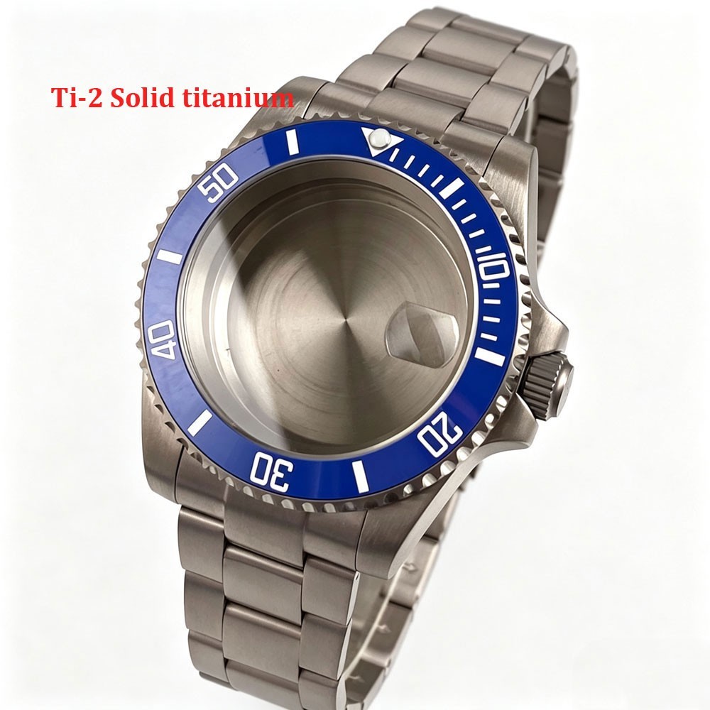 Solid Titanium 200M Dive Case Bracelet 40mm Fit NH35 NH34 GMT ETA 2824 PT5000