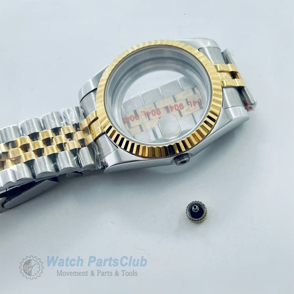 40mm Watch Case with Fluted Bezel & Jubilee Strap-Fit NH35 ETA2824 Movement