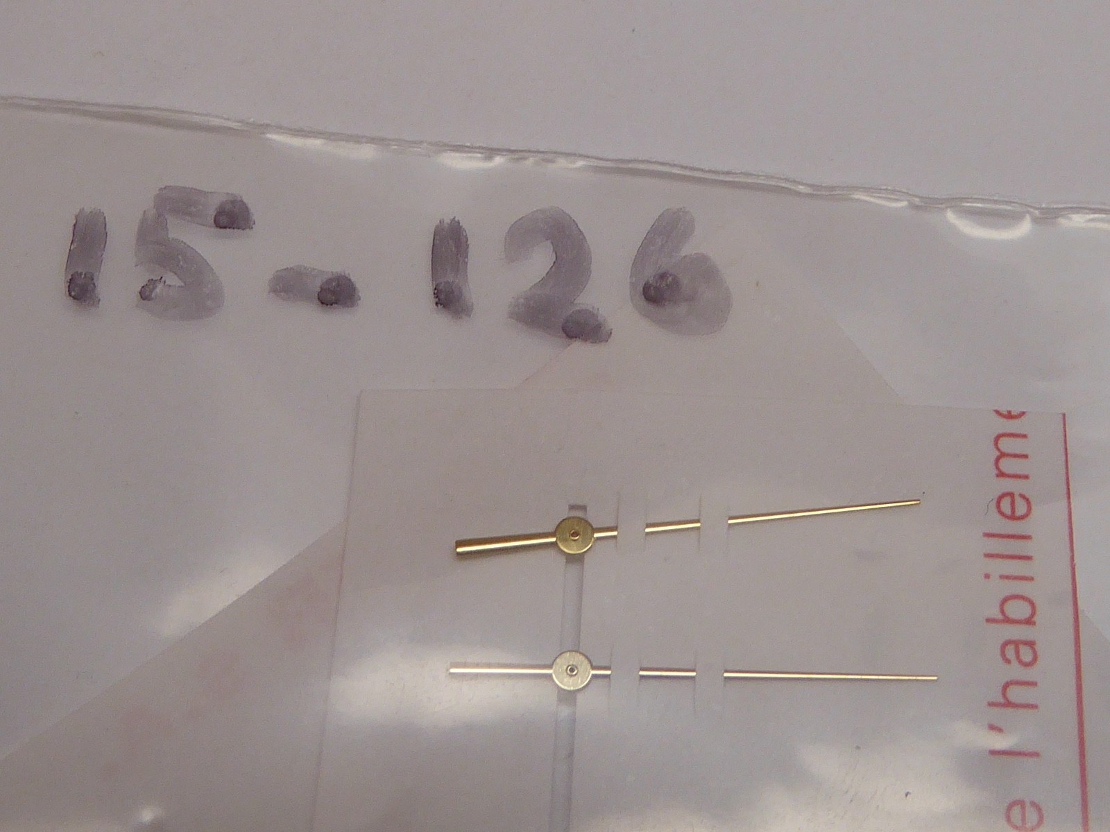 Rolex Second hand 15-126, Genuine Rolex Hands NOS, Price for one Hand