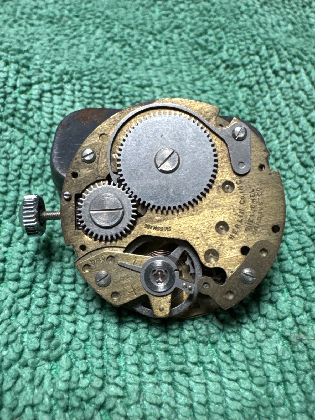 Vintage Herlin Watch Dial. Overwound 26.8mm For Parts And Repair