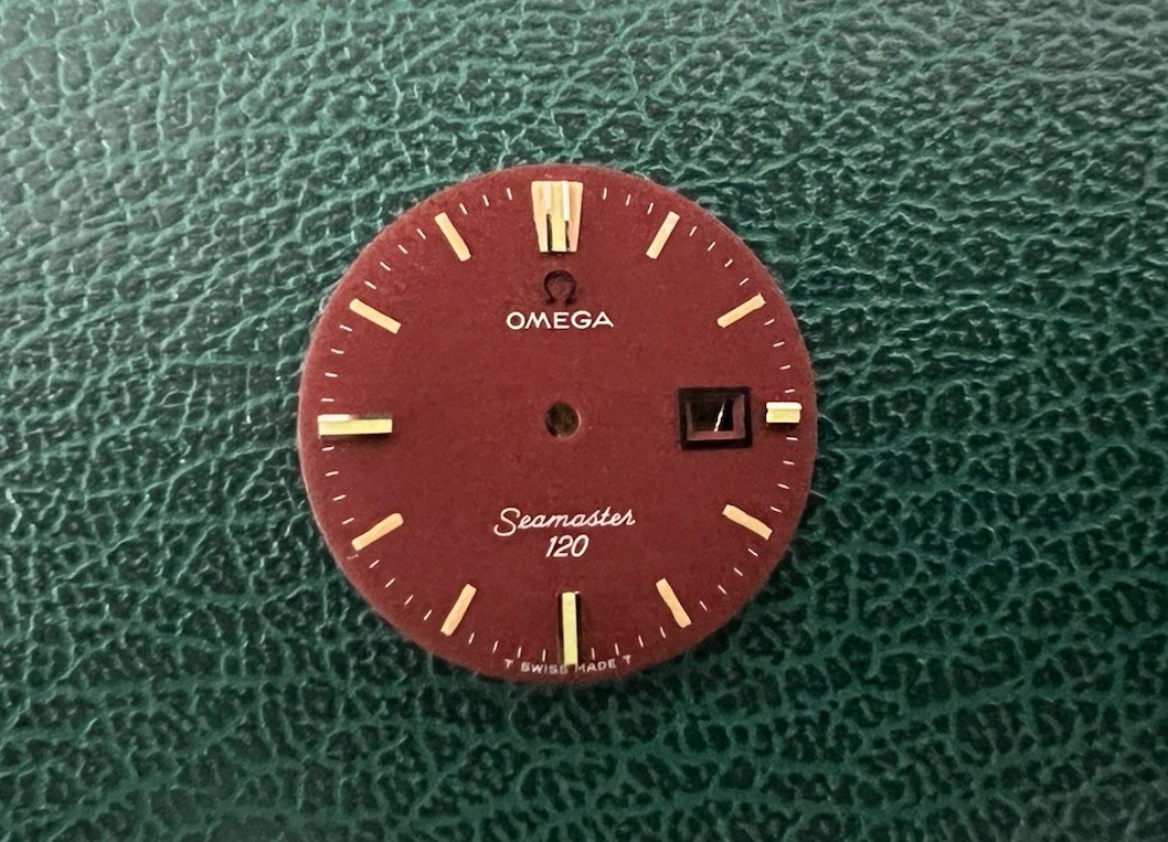 Authentic OMEGA Seamaster 120 22.5mm Burgundy Stick Markers DIAL – OC#1299
