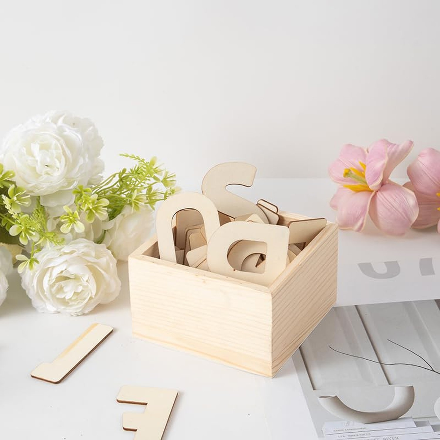 6 Pack 4.5X4.5X2.5 IN Unfinished Wood Box Storage – Small Wooden Boxs for Cra…