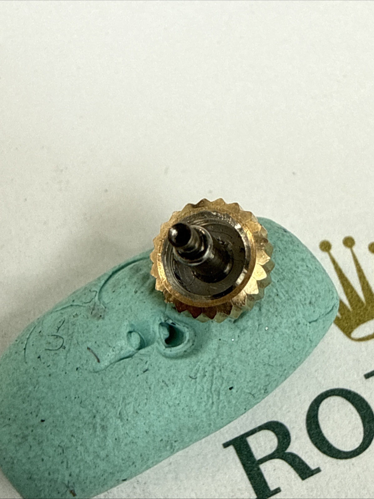 GENUINE Rolex Crown 24-600-8 Gold 6 mm For 16013 Day Just Perfect Condition .