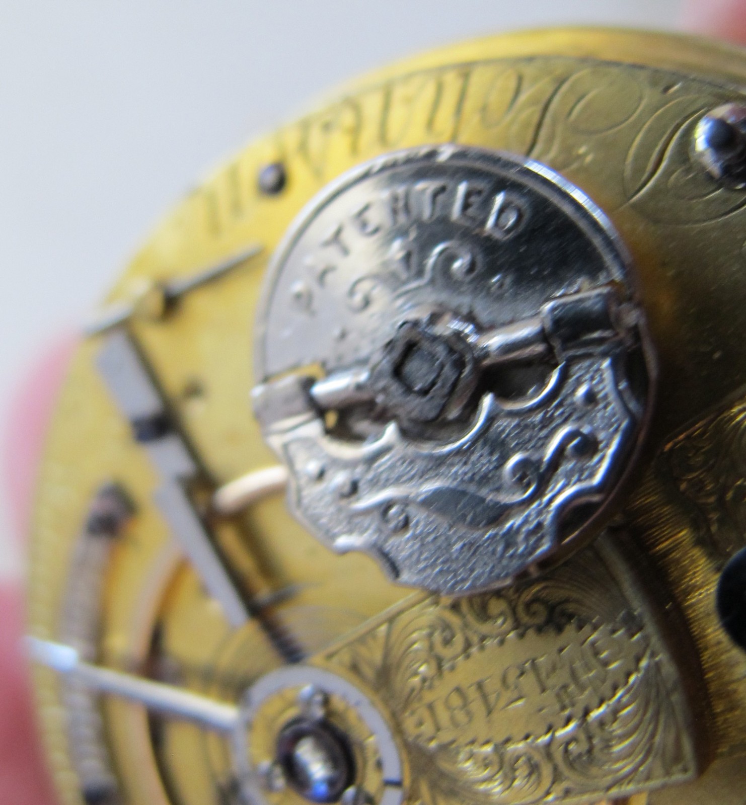 LEVER FUSEE -E.D. Johnson – London 1877 PocketWatch Movement – Winder Attachment