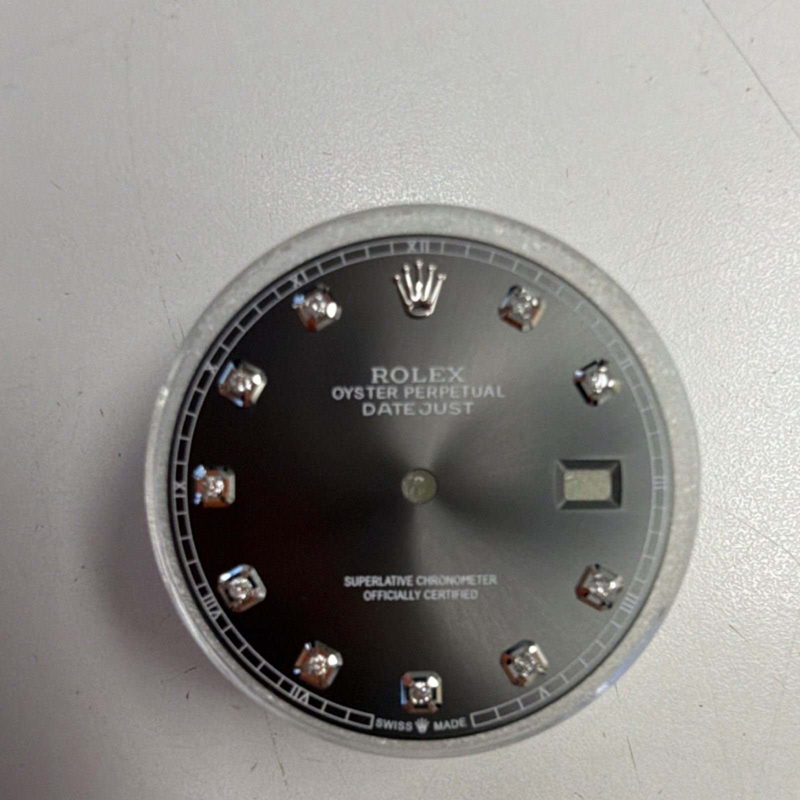 Rolex Custom Datejust Dial Gray Diamond Hour Marker For model 126300,126334