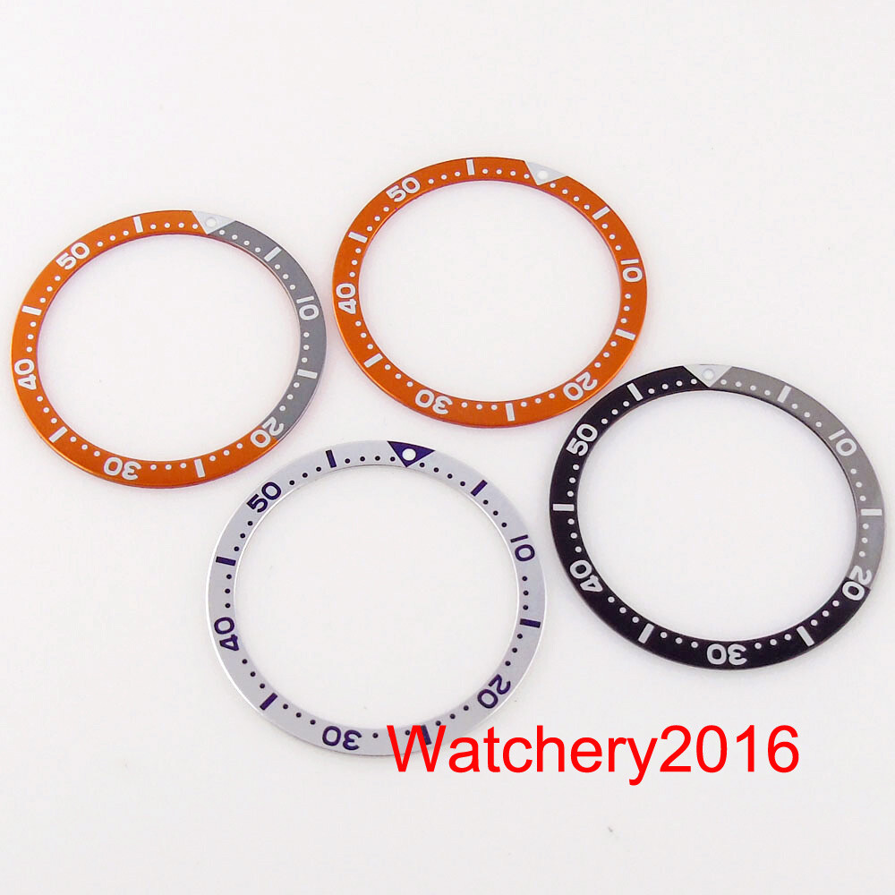 Multicolor Red Sliver Flat Alloy Aluminum Watch Bezel insert fit SKX007 SKX009