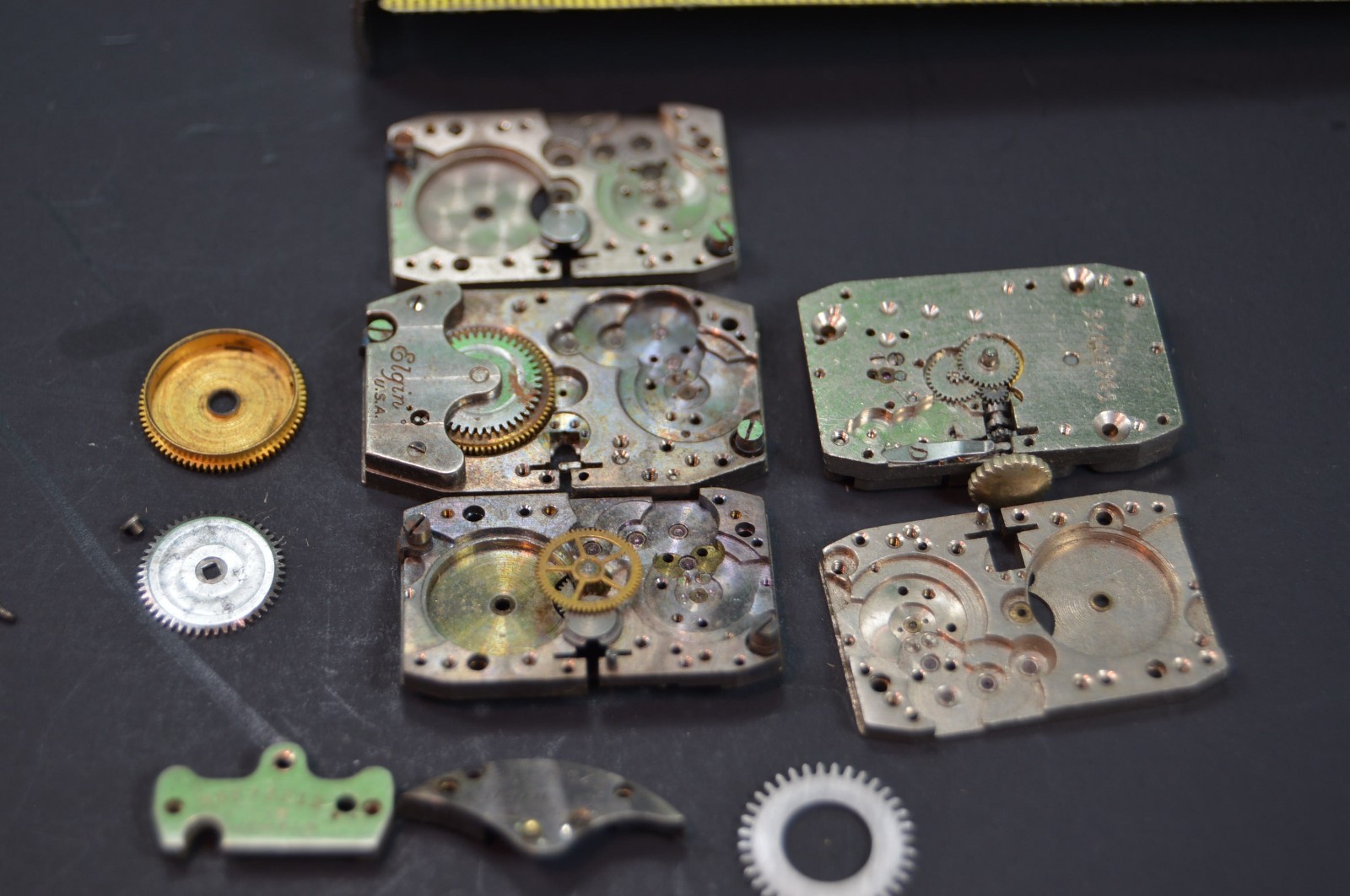 5 Vintage Elgin Watch Movement Parts,Rectangle,Watchmaker Repairs