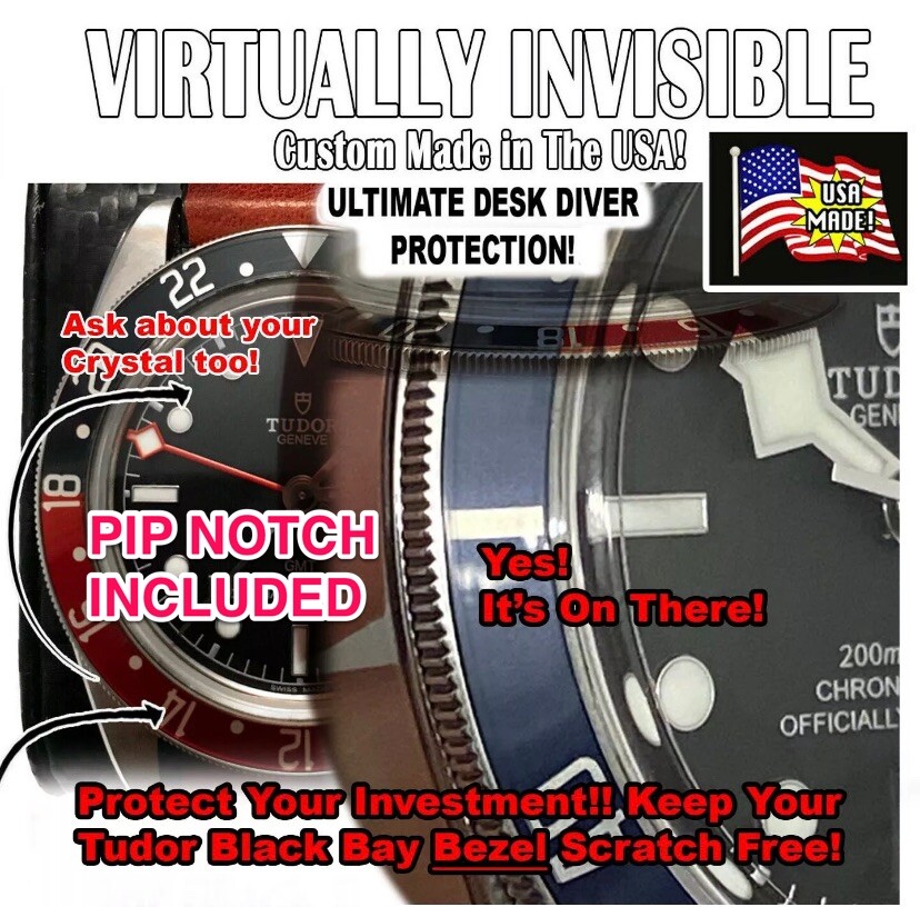 For Tudor Black Bay HD Protector Protect your Bezel with pip from scratches x2