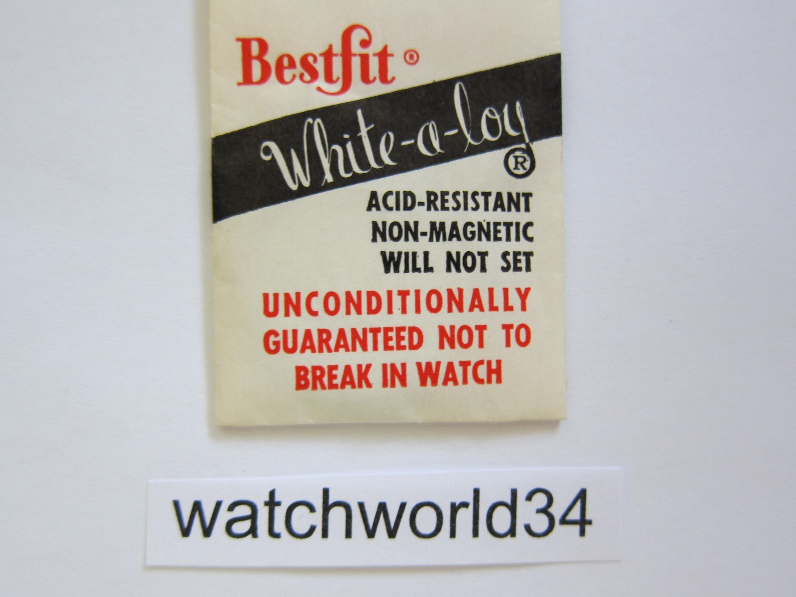 BESTFIT WHITE ALLOY MAINSPRING VARIOUS SIZES NOS WATCH PART