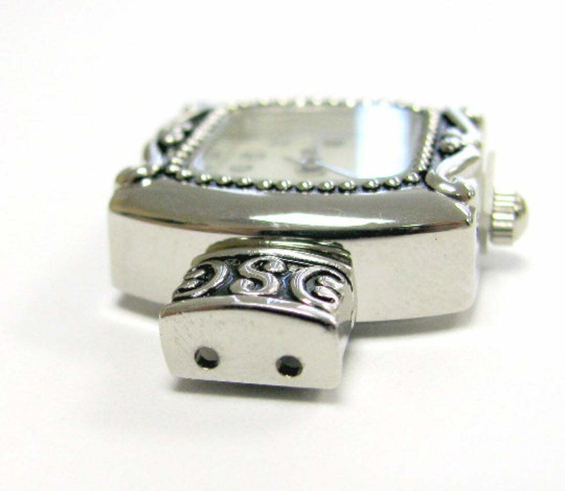 Watch Face DIY SILVER Color DIY Craft Jewelry 2 pcs Victorian Jewelry Making
