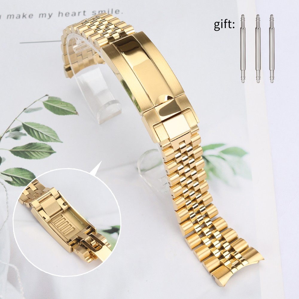 STAINLESS Jubilee Bracelet 20MM Folding Clasp Glide Lock Oyster Perpetual Strap