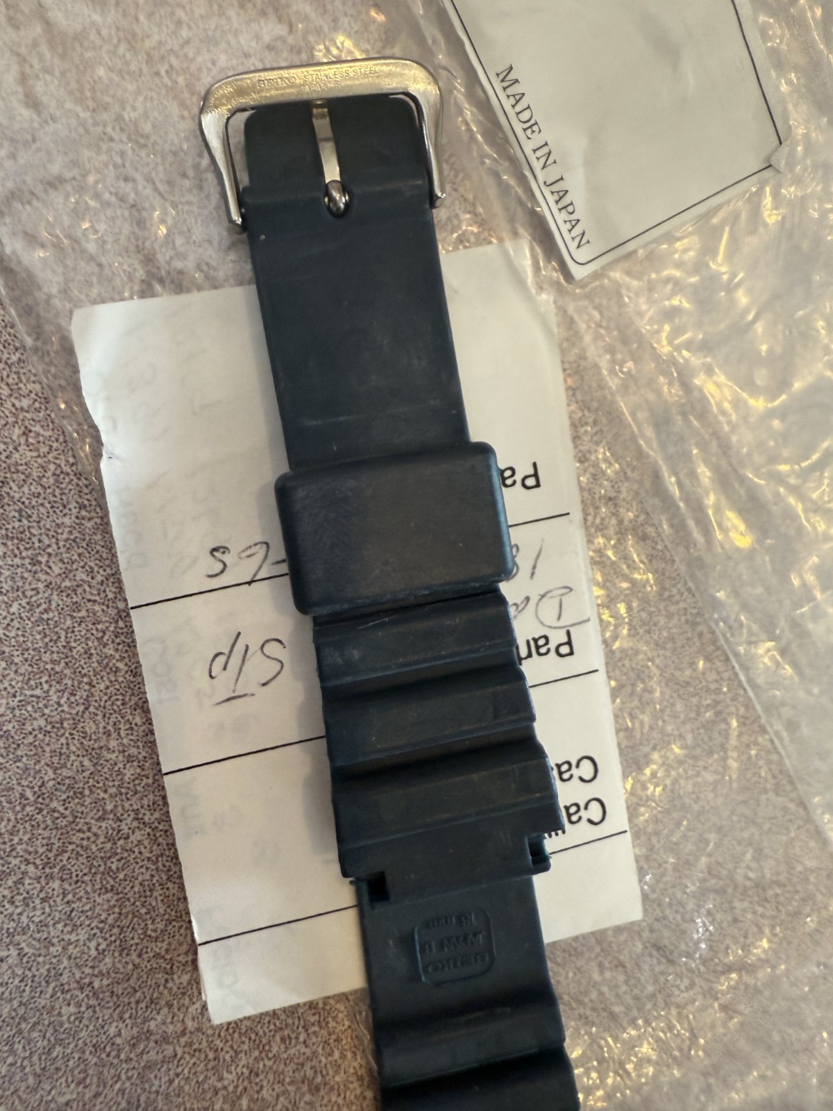 NEW Vintage 1980’s Seiko Watch Band Men’s Diver Dark Blue Strap 18mm # BP4-0314