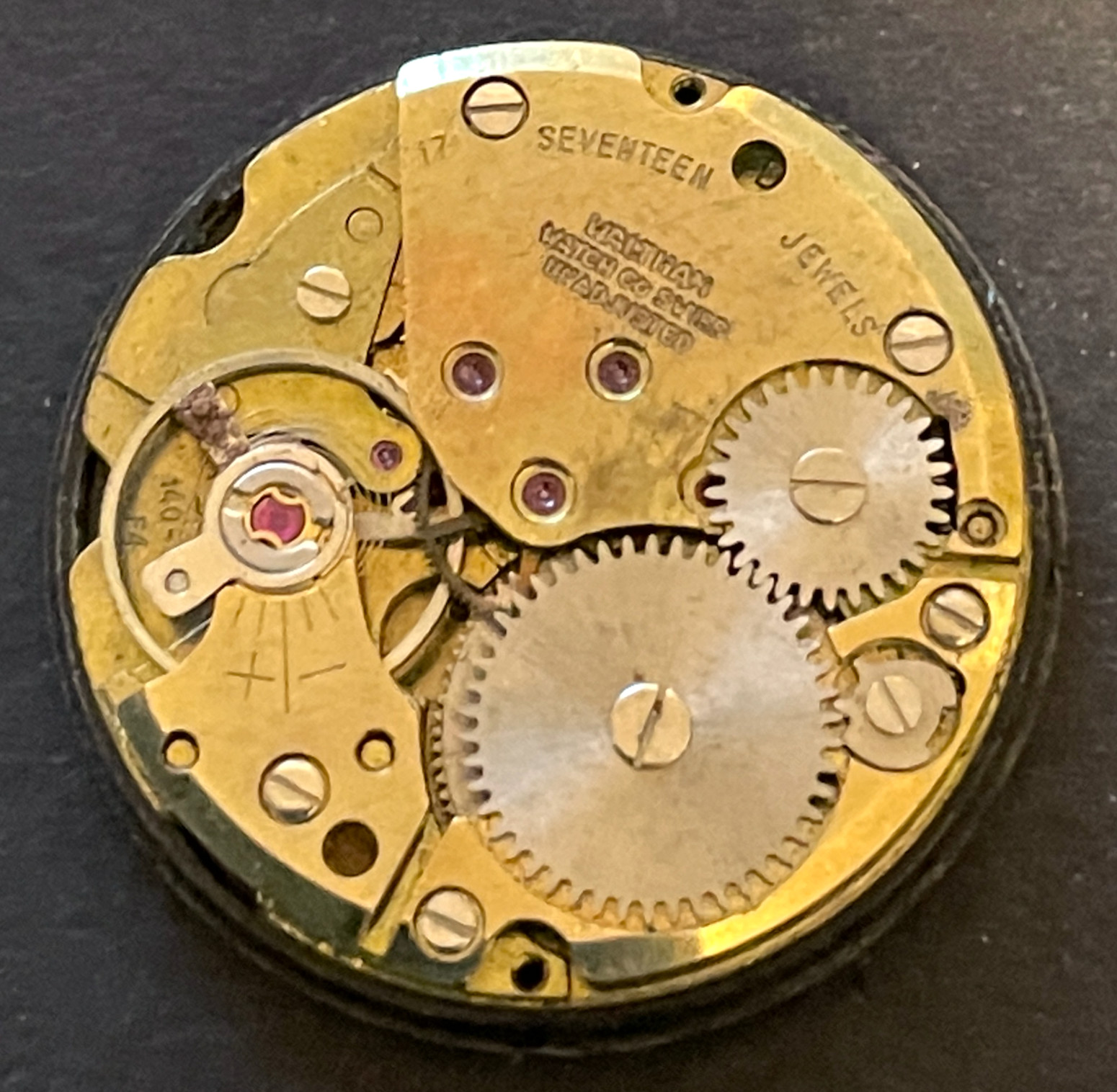 Vintage Waltham Men’s Watch Movement Incabloc Parts Good Balance 17j Swiss