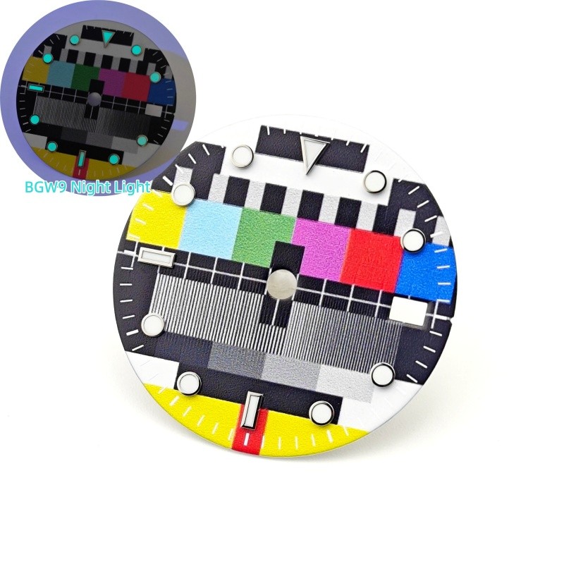 NH35 Dial 28.5mm Retro TV SUB Surface BGW9 Luminous for NH35 Movement Watch Part