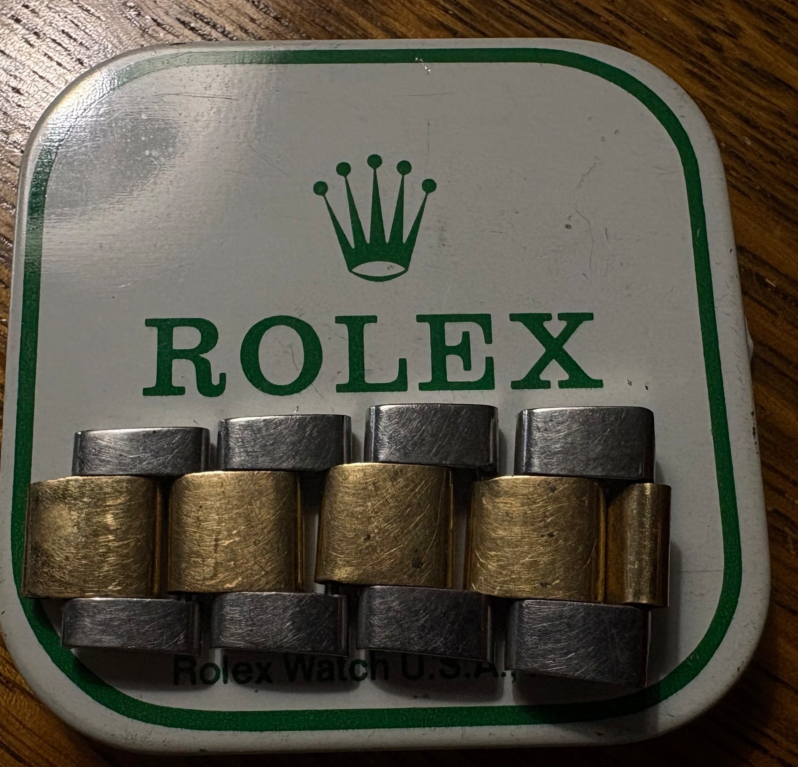 18K/SS TWO TONE OYSTER WATCH LINK FOR ROLEX DATEJUST, SUBMARINER, GMT MASTER 2