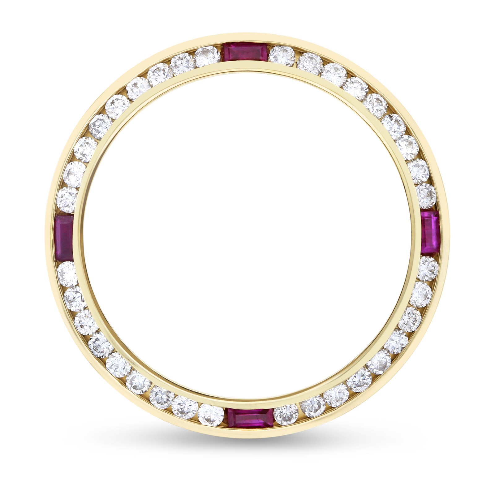 1CT NATURAL DIAMOND BEZEL WITH RUBIES 18KY FOR ROLEX DATE DATEJUST PRESIDENT