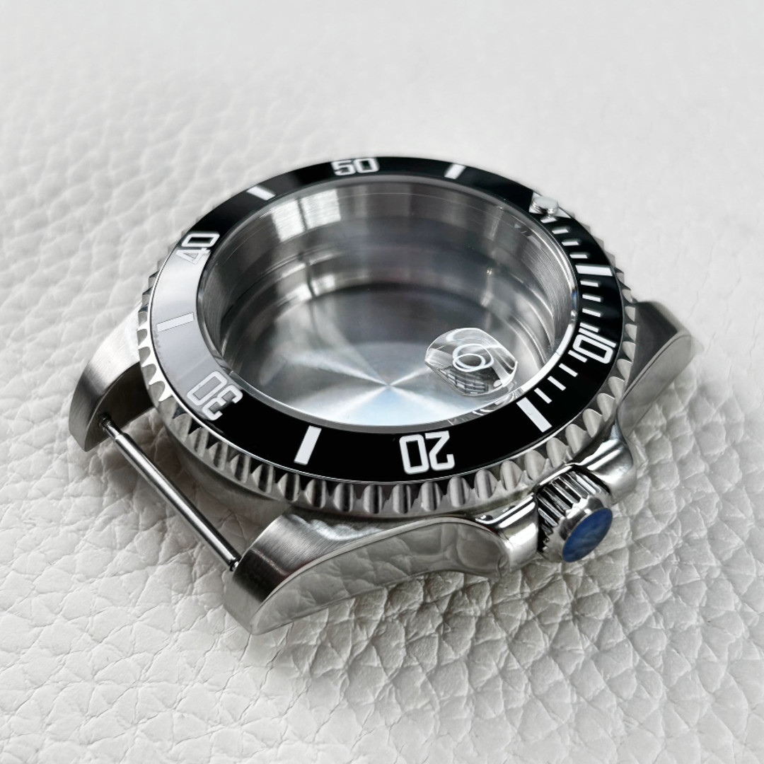 For NH35 NH36 4R35 4R15 4R36 SKX007 Movement Ceramic Bezel Watch Case Black 40mm