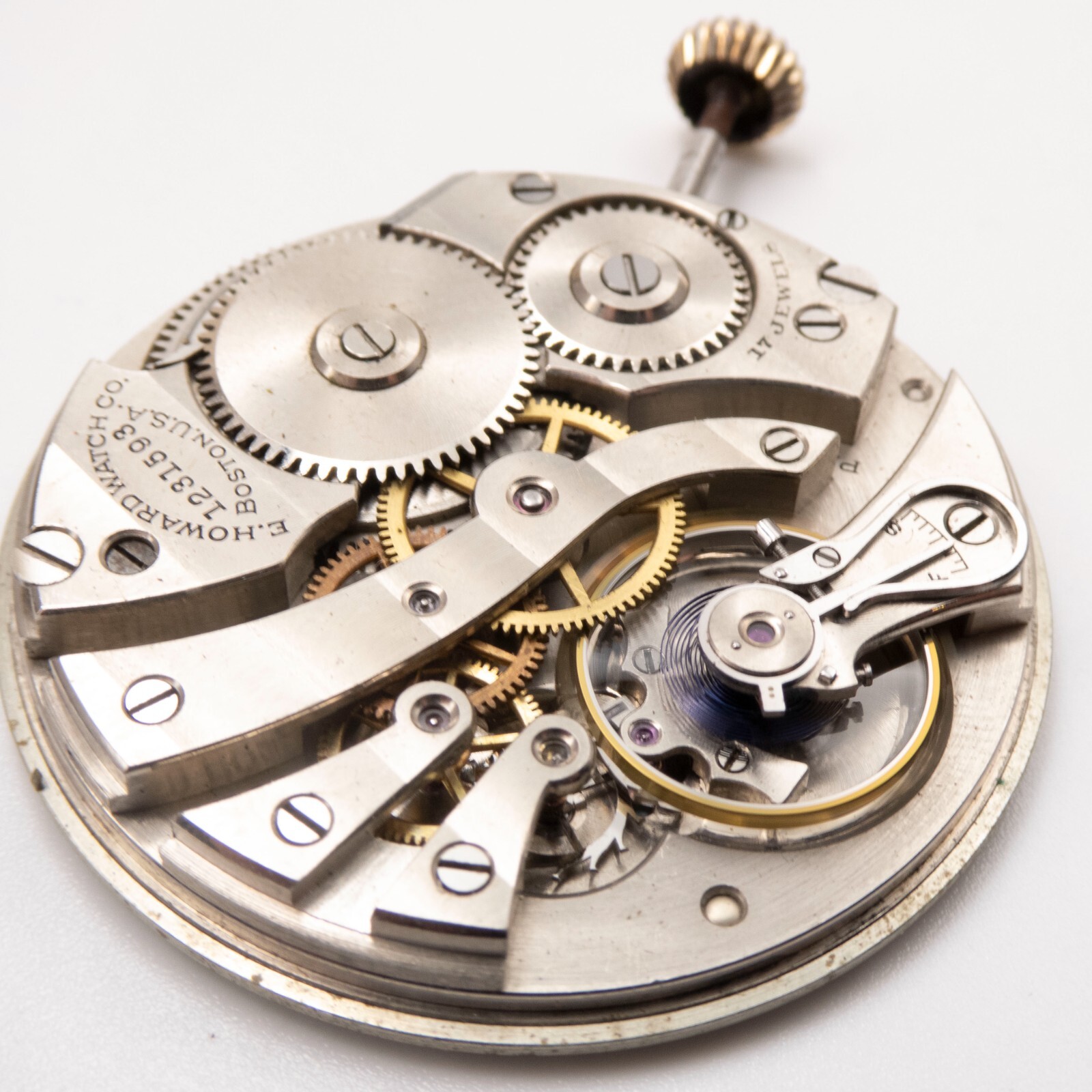 E. Howard Series 7 12-Size 17-Jewel Antique Pocket Watch Movement, Keeps Time