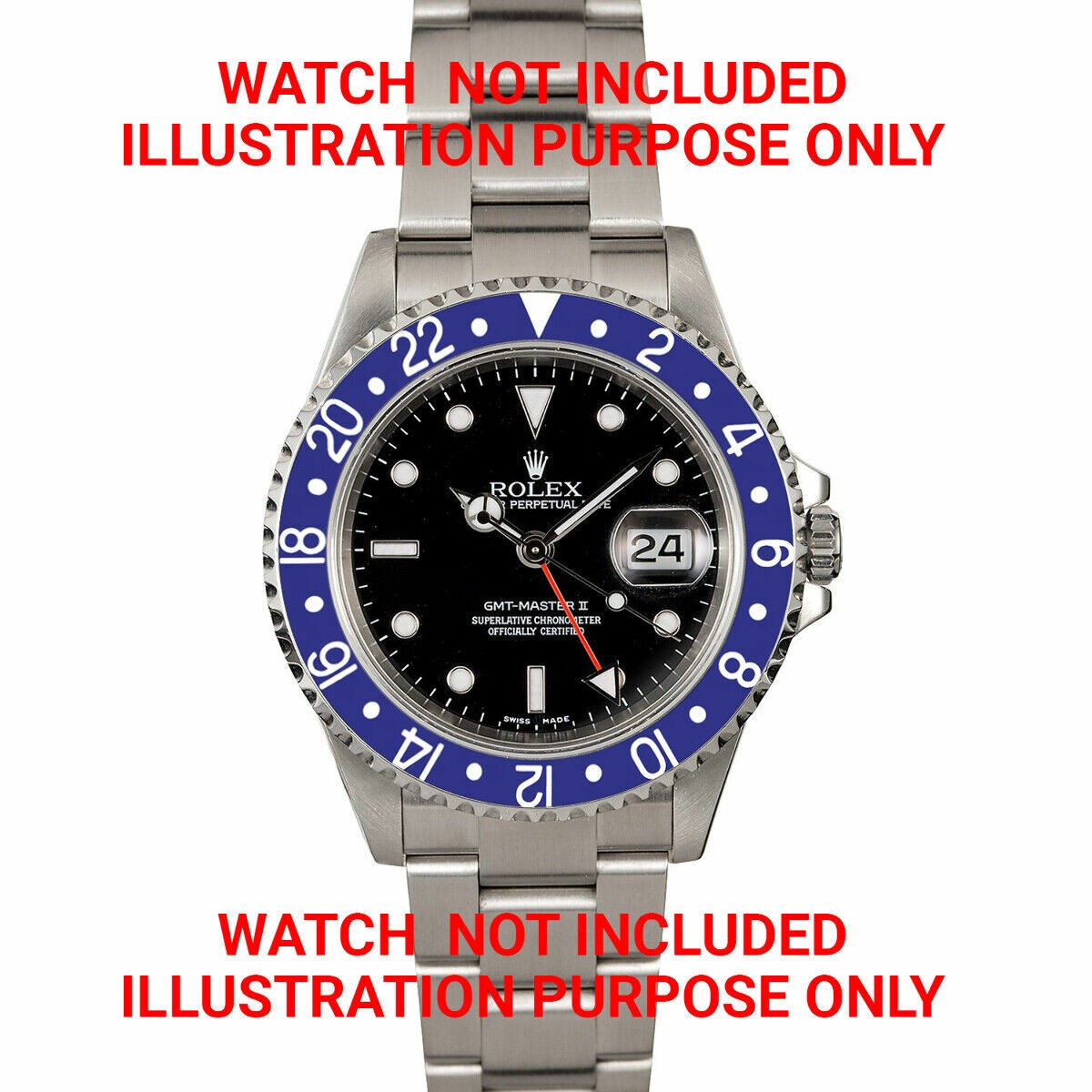 Blue Ceramic Replacement Bezel Insert 37.70mm x 30.70mm For Rolex GMT II