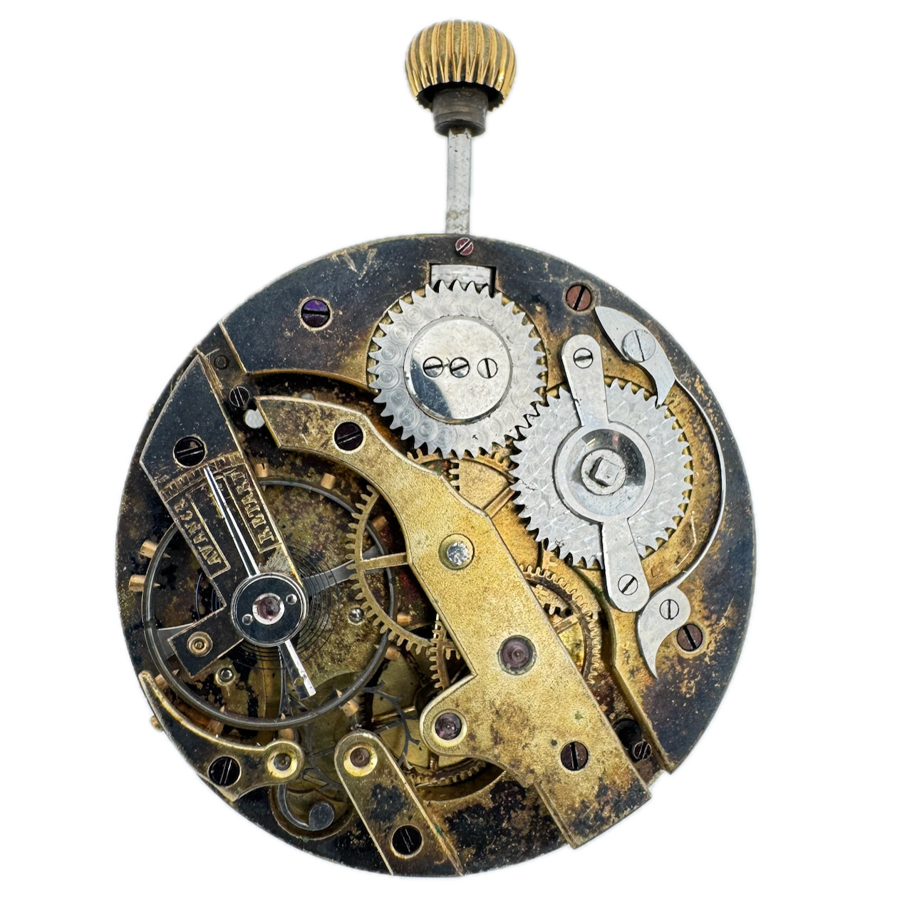 Antique 41mm Unbranded Mechanical Open Face Pocket Watch Movement Swiss fParts