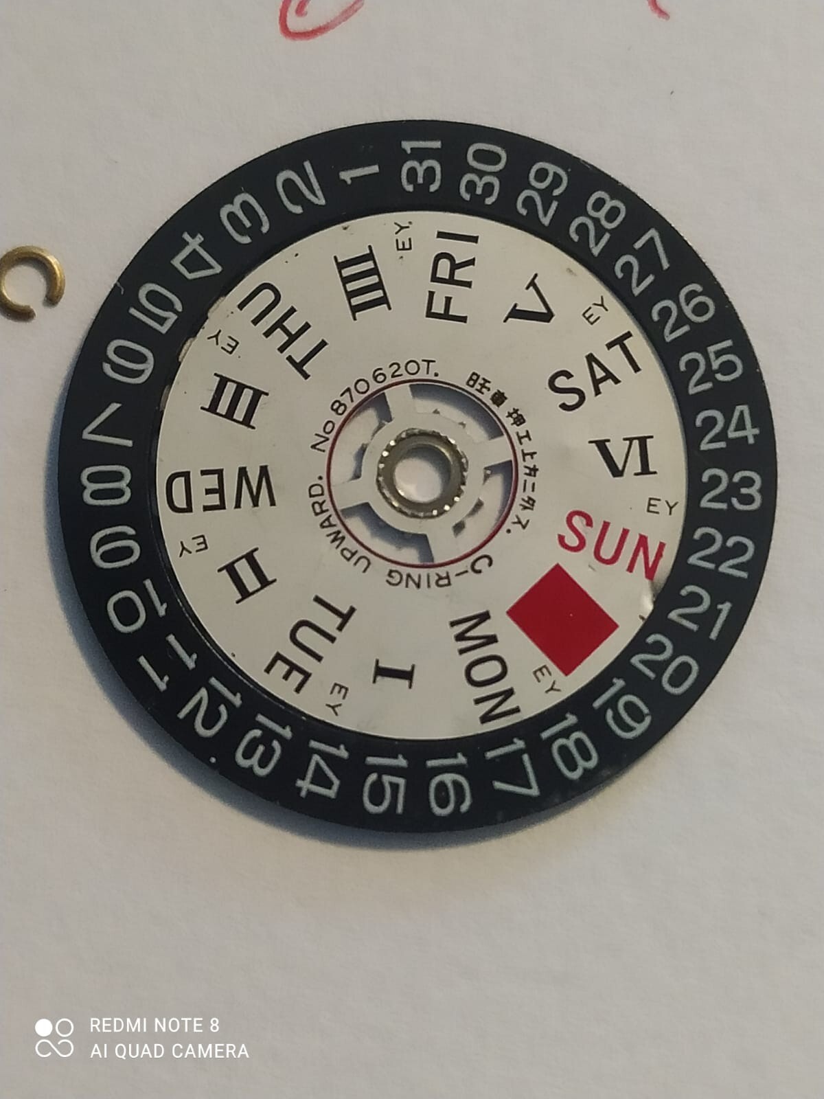 Seiko 6119C DATE DAY DISK , 870620T , English and Roman Used
