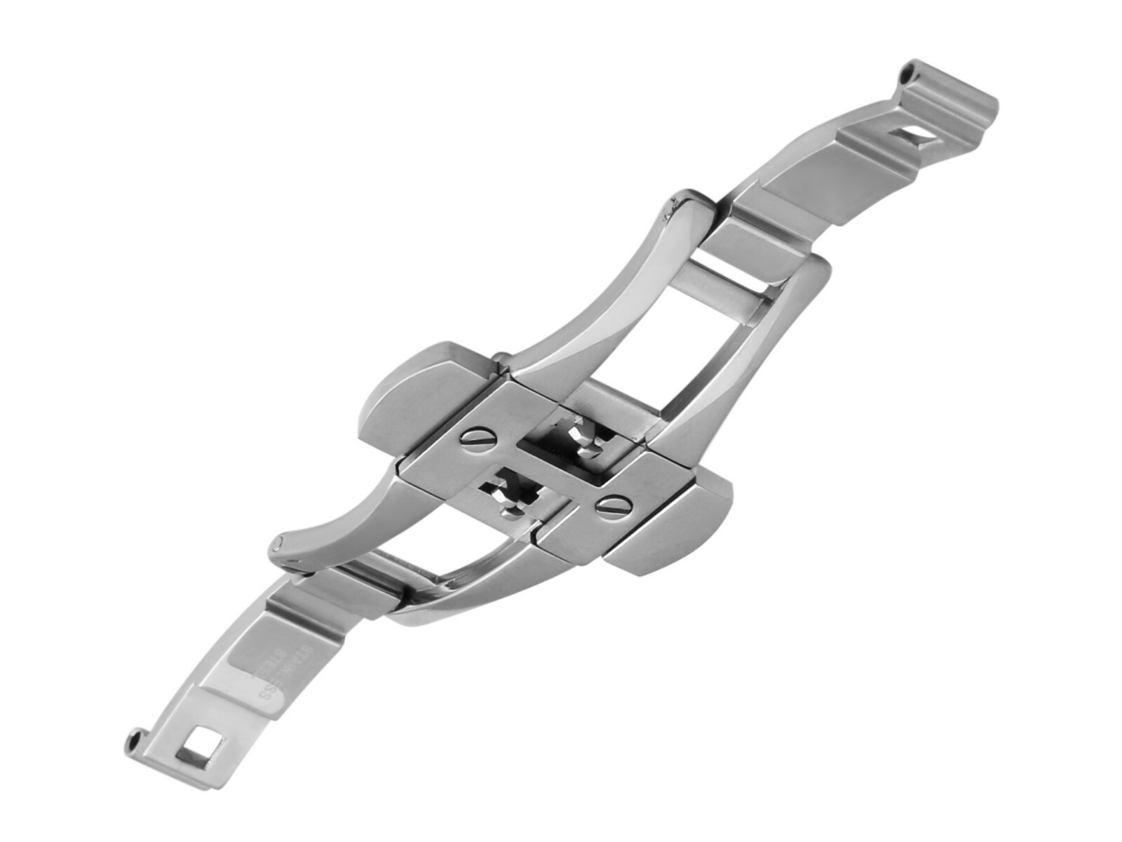 For EMPORIO ARMANI Steel Silver Deployment Clasp Buckle 18-22mm Watch Strap Band