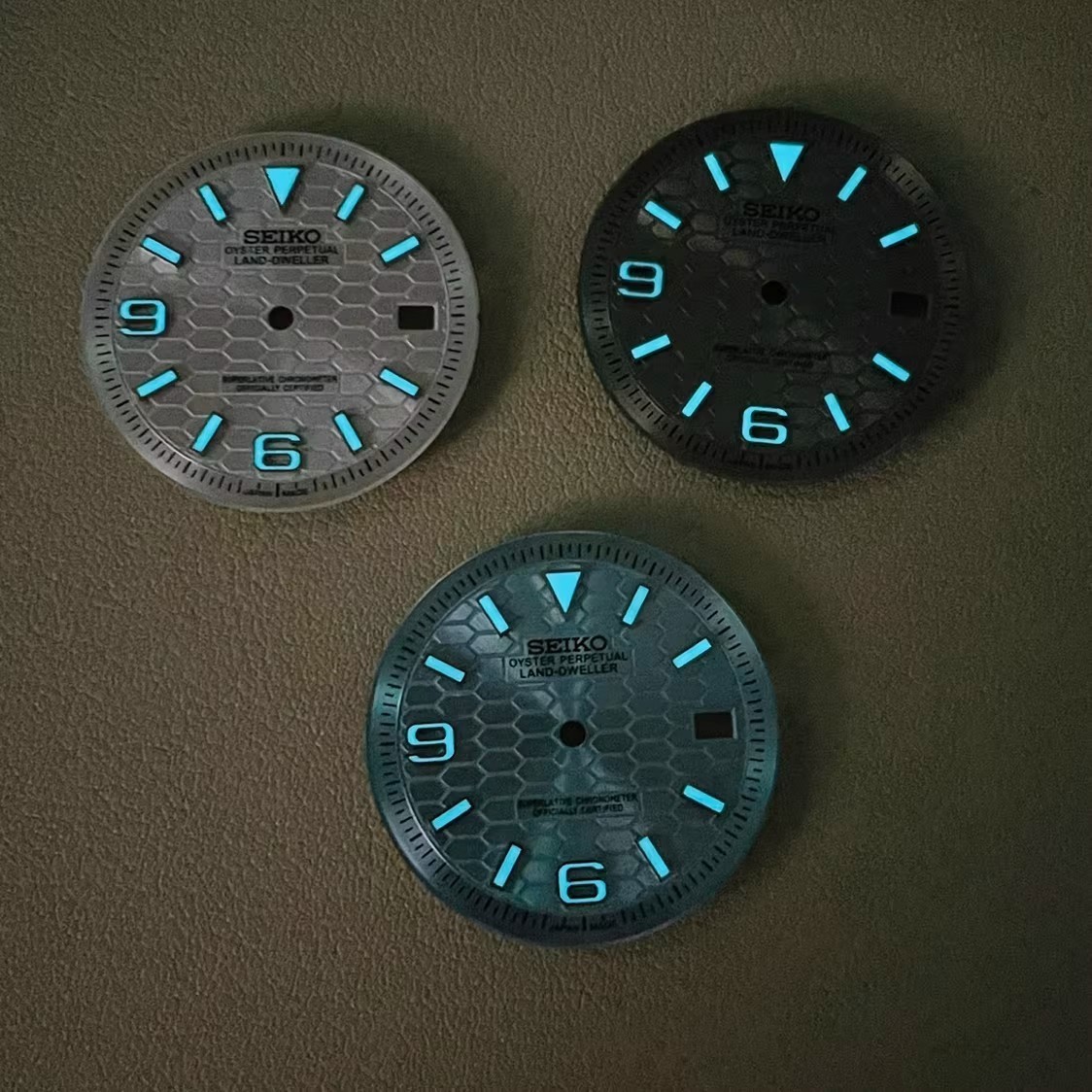28.5mm 31mm Watch Dial Blue Green Luminous For NH35 NH36 Movement Watch Parts