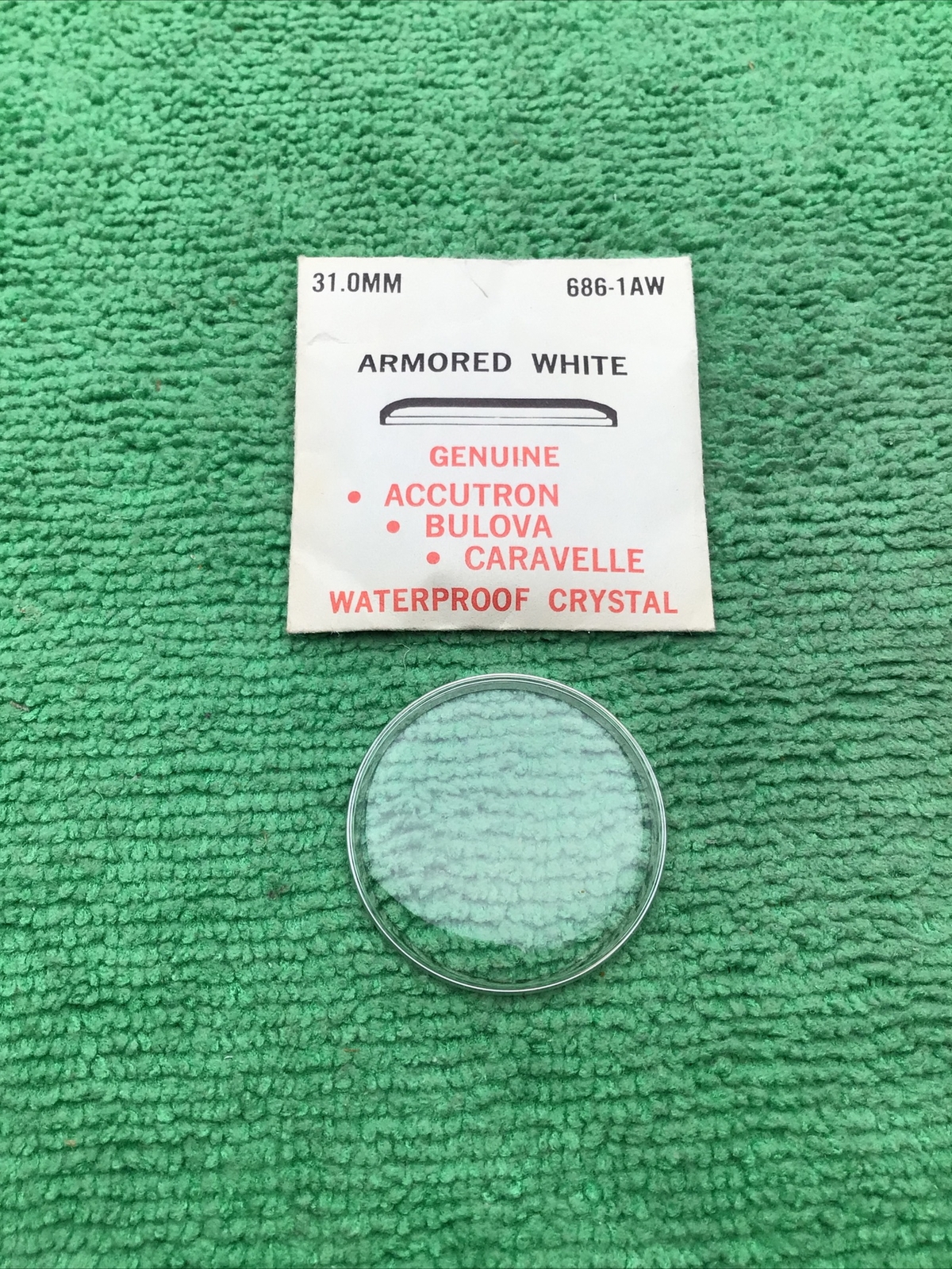 Genuine Bulova Accutron Part # 686-1AW, 31.0 mm Watch Crystal