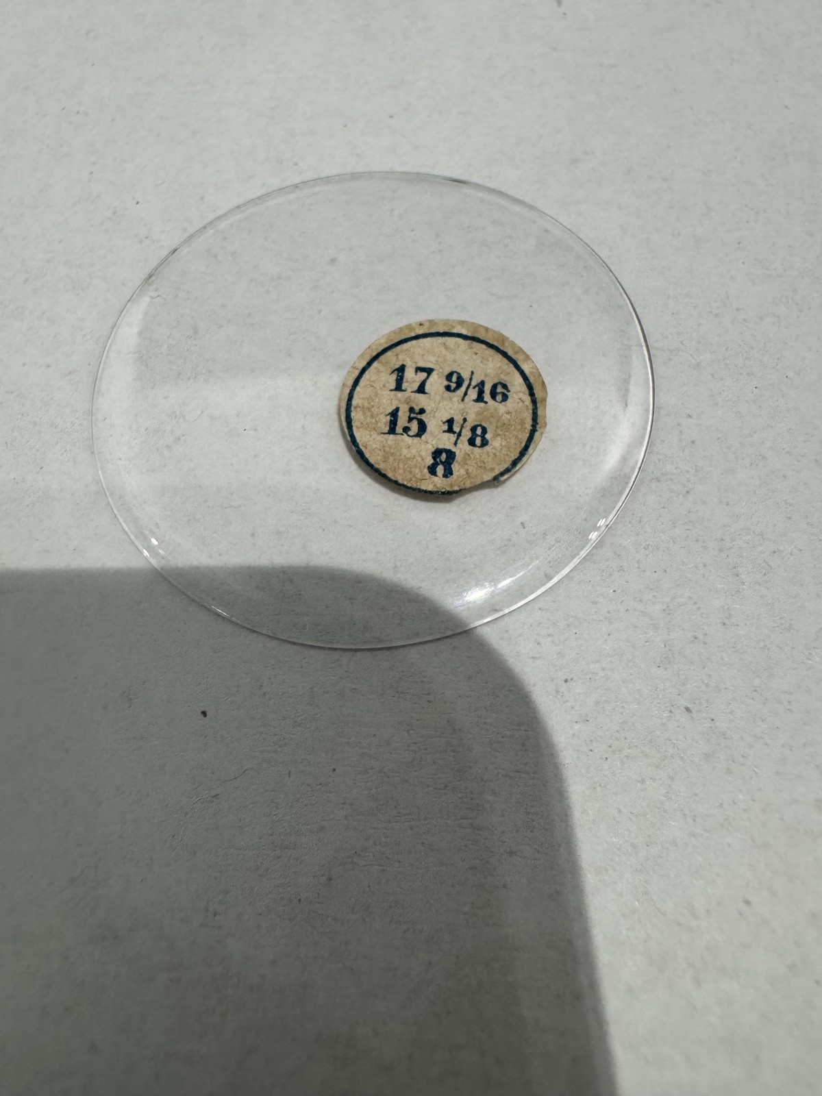 Vintage Unmarked Pocket Watch Glass Crystal 39.67mm 17 9/16 15 1/8 8 Clear