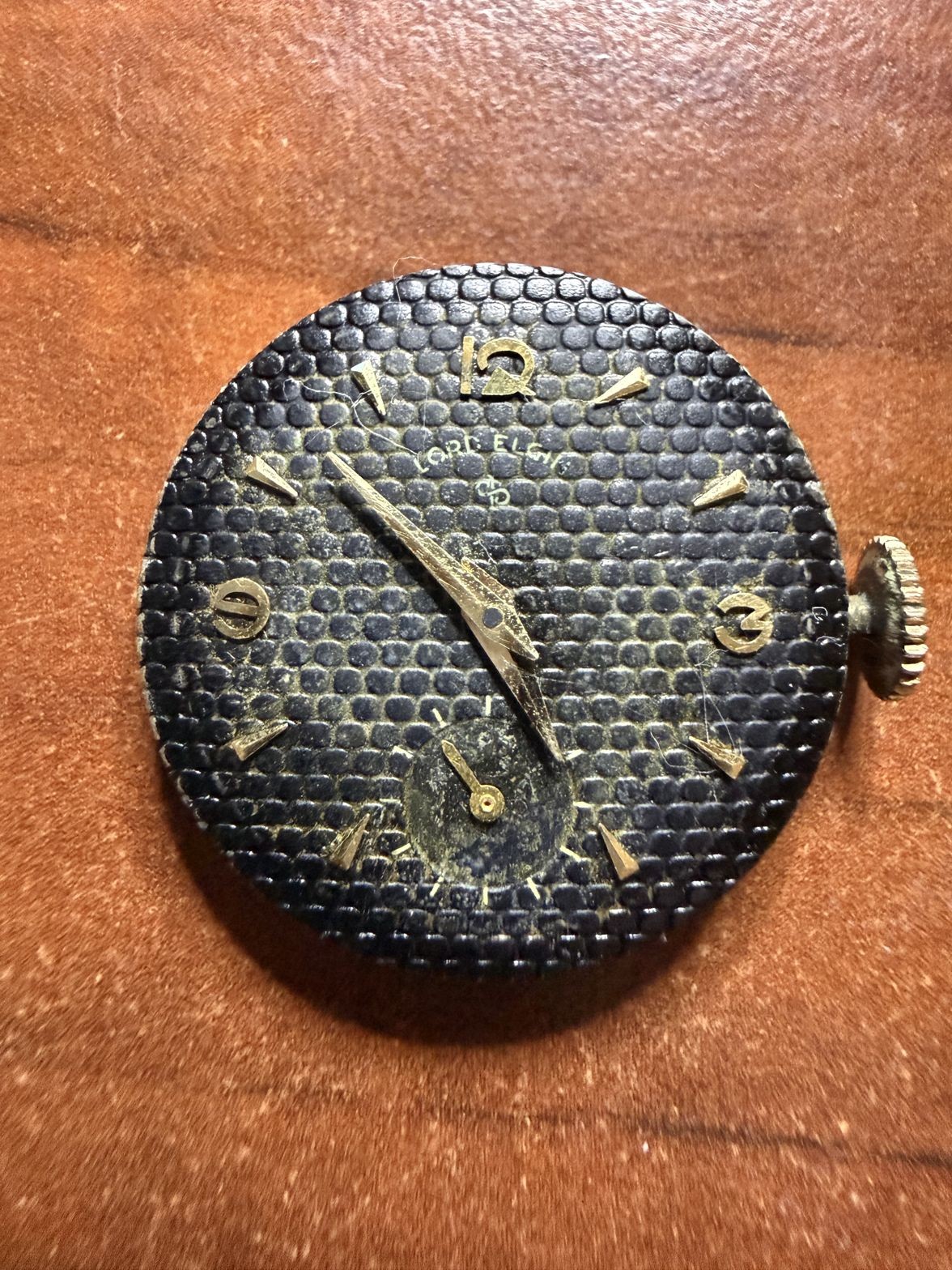 Lord Elgin 680 21 Jewel Movement w Dial Serial K400092 Not Running Parts Repair