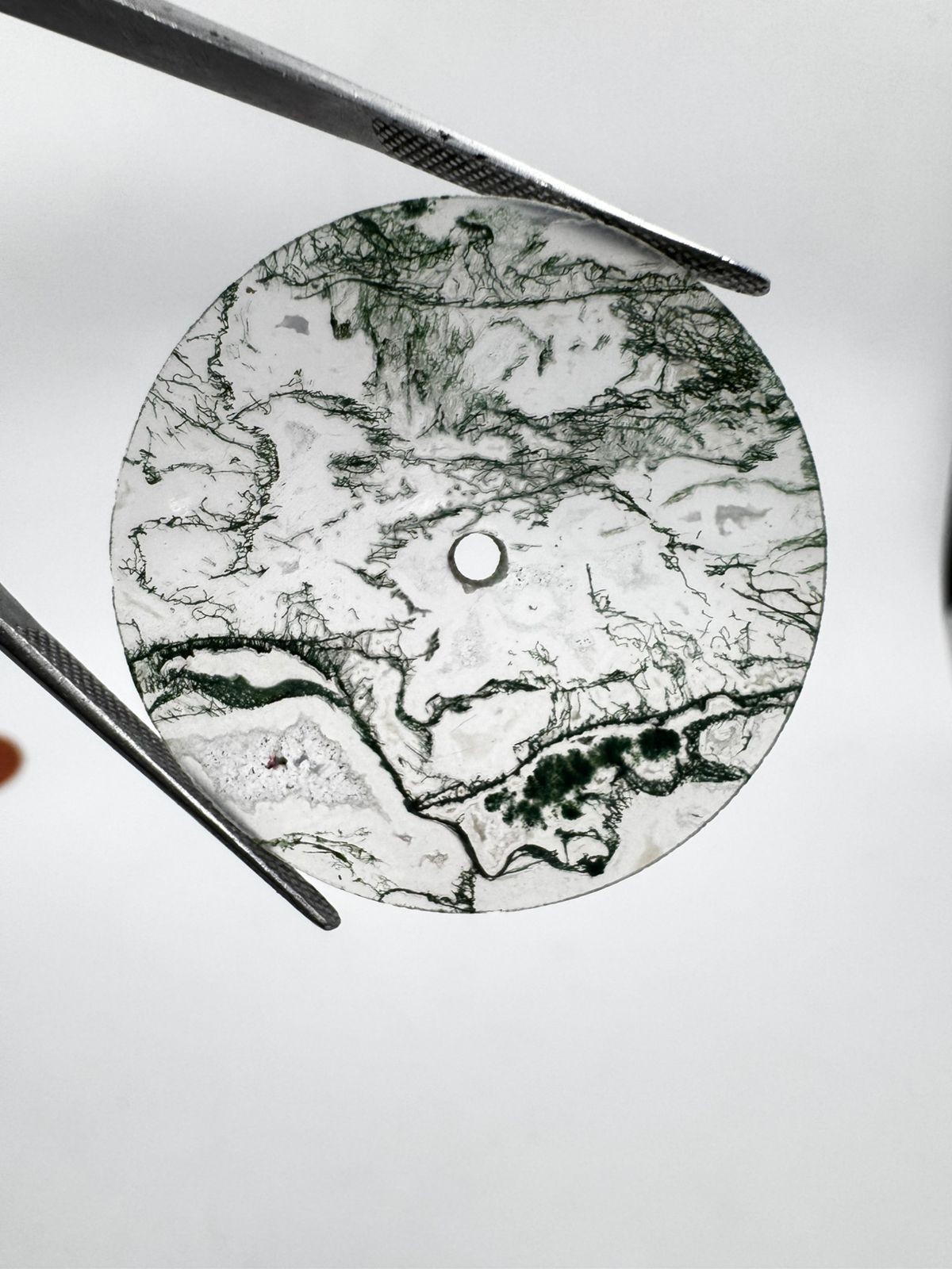 Green Moss Agate Watch Dial – 33.5 mm Round Gemstone gmc-1003W