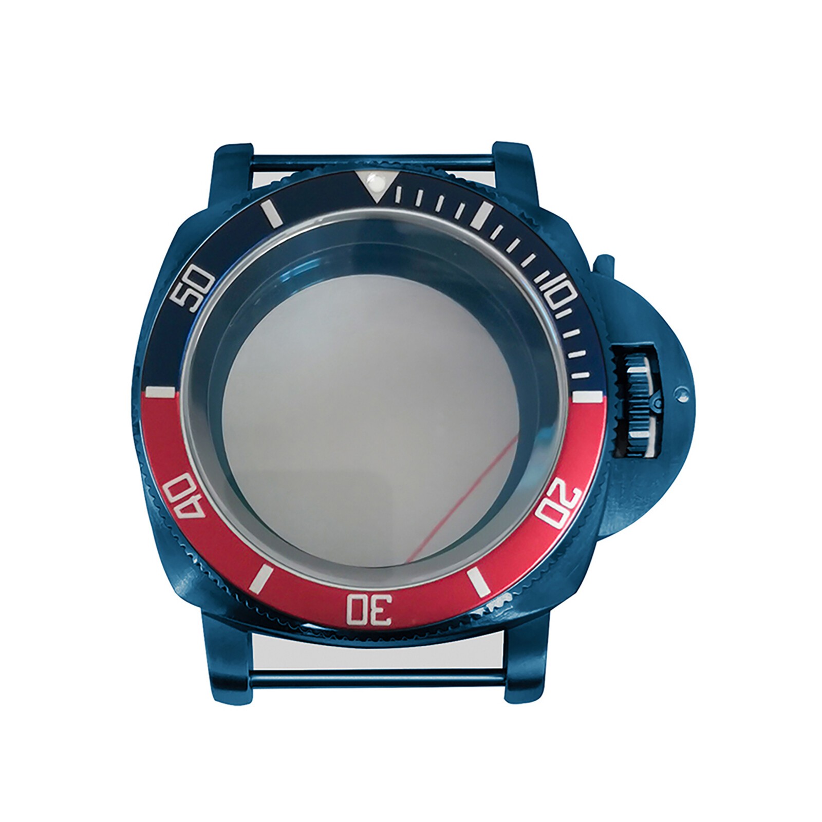 For NH35 NH36 4R 7S Movement 42 mm Plated Blue Watch Case Steel Inner Ring Bezel