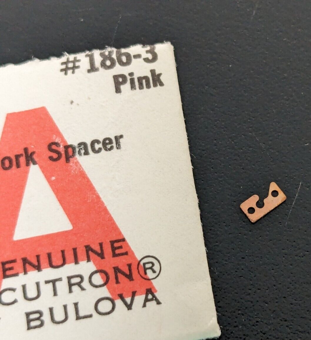Lot of 2 NOS Vintage Genuine Bulova Accutron 2300 Fork Spacer Part #186-3 Pink