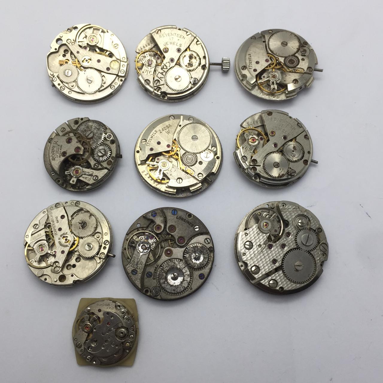 Lot 10 Watch Manual Winding Movements For Parts FWD136RM5