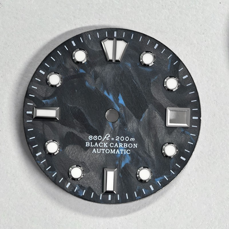 Carbon Fiber Dial 28.5MM No Lume Index High-quality NH35/NH34 Movement