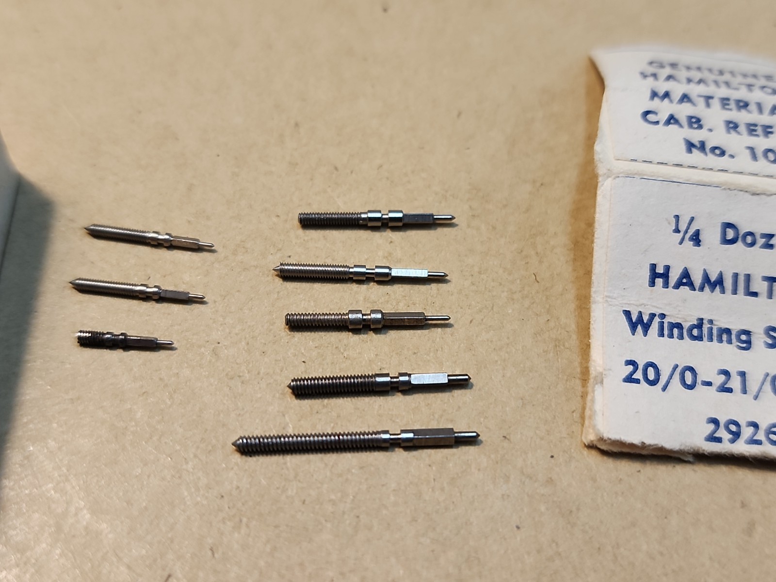 Lot Of 8 Mixed Hamilton Wristwatch Winding Stems-14/0 Gr 980, 20/0-21/0 Gr 997