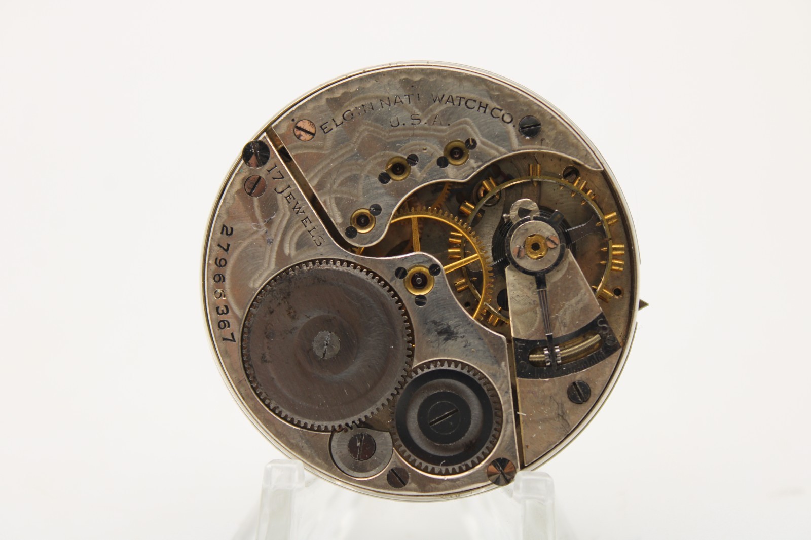 1925 ELGIN POCKET WATCH MOVEMENT 27966367 GRADE 387 16s 17j (JA)