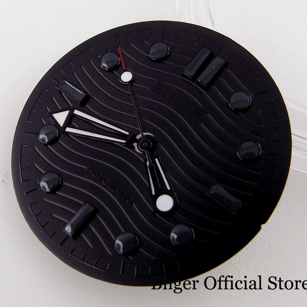 BLIGER 007 fit NH35A MIYOTA 8215 821A DG MINGZHU 2813 31mm Black Watch Dial