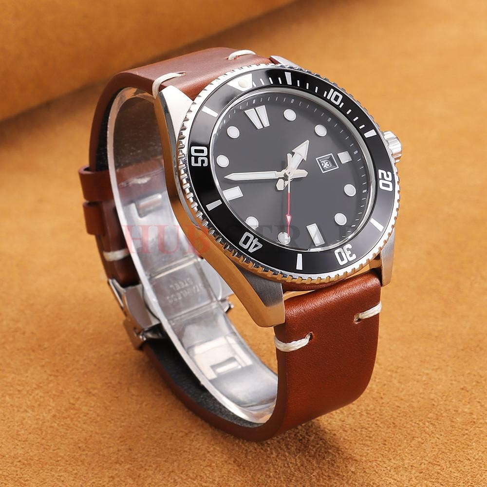Genuine Leather Butterfly Buckle Watch Bands 18/20/22mm Waterproof Retro Oil Wax