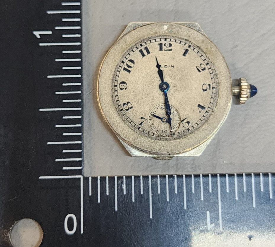(For Parts Not Working) – ELGIN Nickel Wrist WATCH Face Movement Only