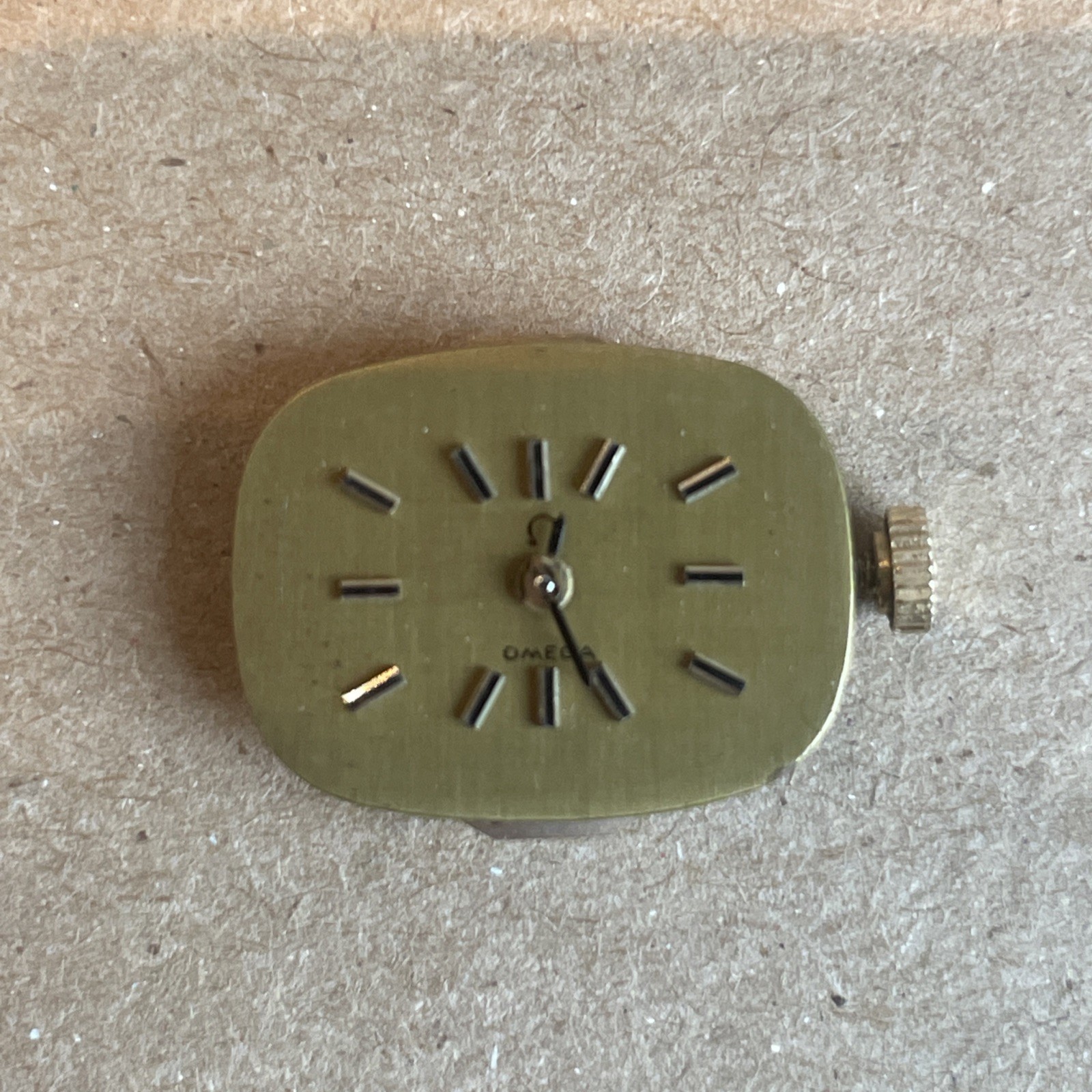 Vintage Omega 1100 Ladies Watch Movement With Dial Hands Crown Gold Color Works