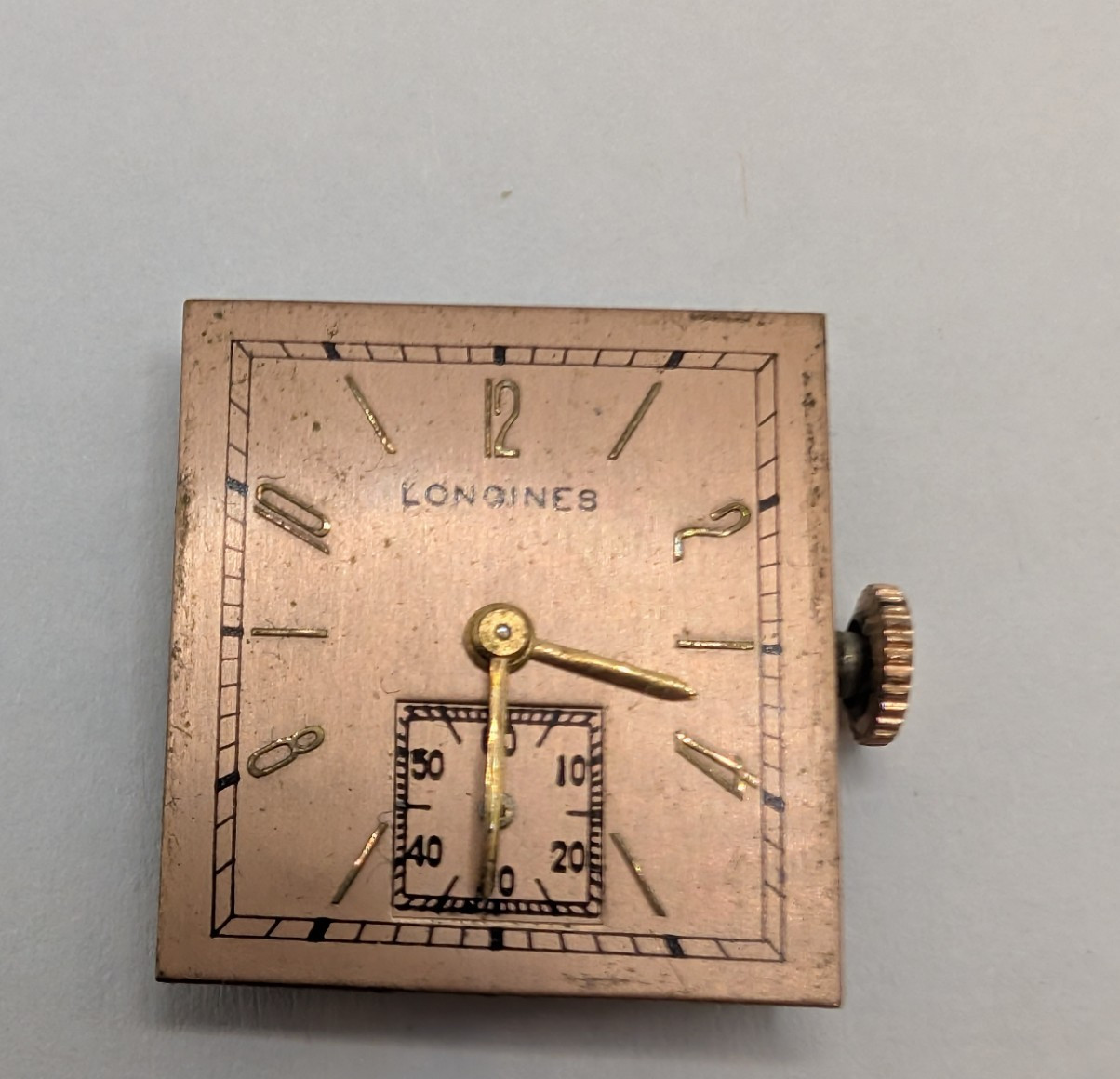 1950″s Longines Watch Salmon Dial Movement Parts 17 Jewels