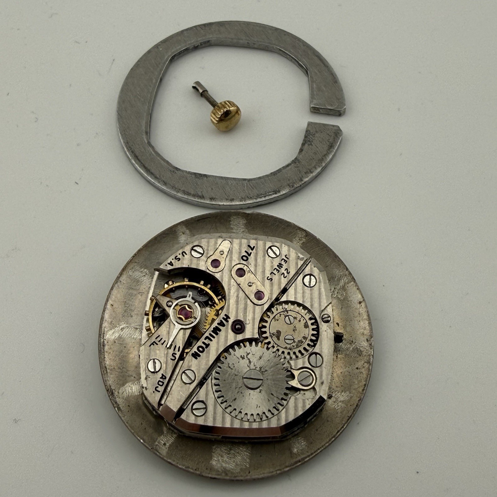 Vintage Hamilton Masterpiece 770 22-Jewel Wristwatch Movement Good Balance