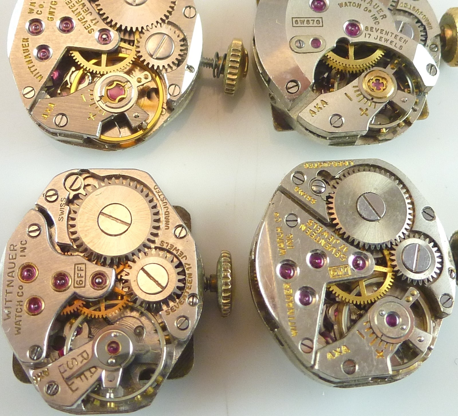 Lot of 4 Lady’s Wittnauer Wristwatch Movements – Parts / Repair
