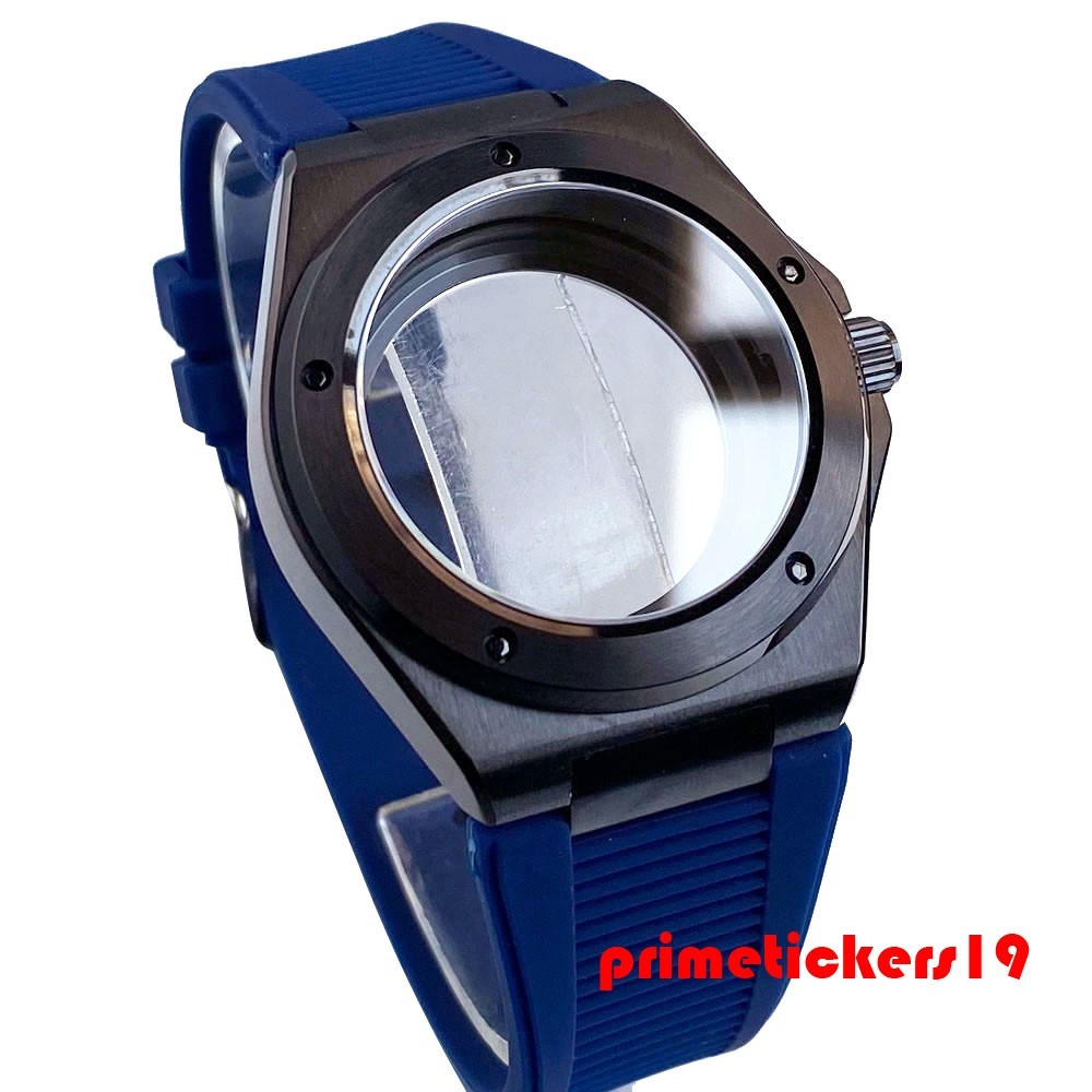 40mm Black PVD Watch Case+Band Sapphire Glass Fit for Engineer Style Watch Build