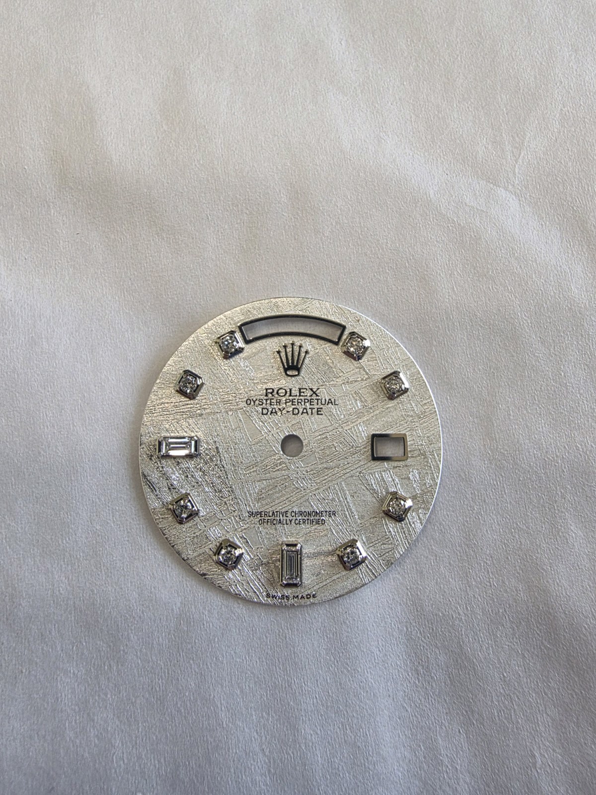 Custom Meteorite Diamond Dial for Rolex White Gold Day-Date 18239 118239 36mm
