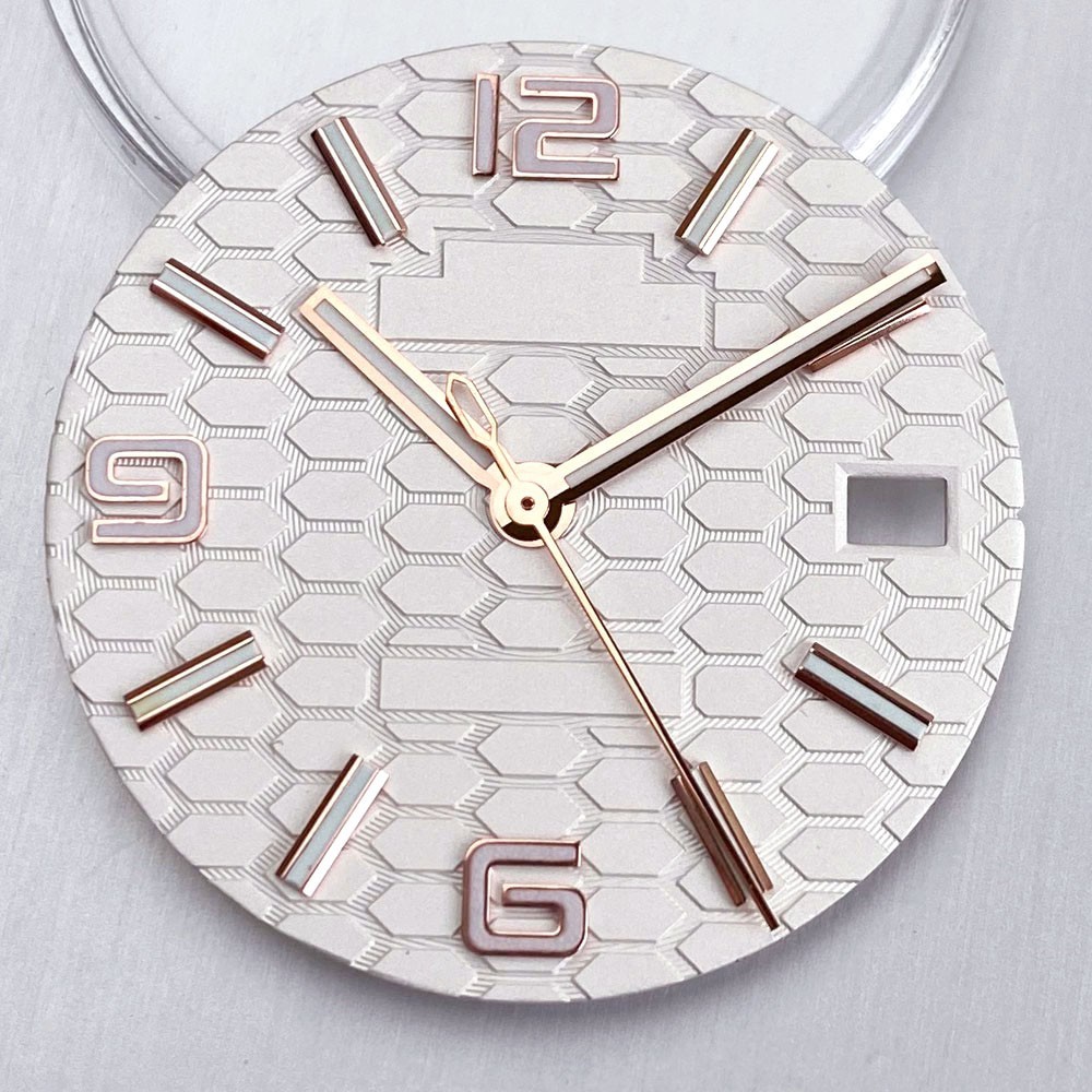 Black Blue Sterile 28.5mm Honeycomb Watch Dial fit NH35 Dive Watch Part Luminous