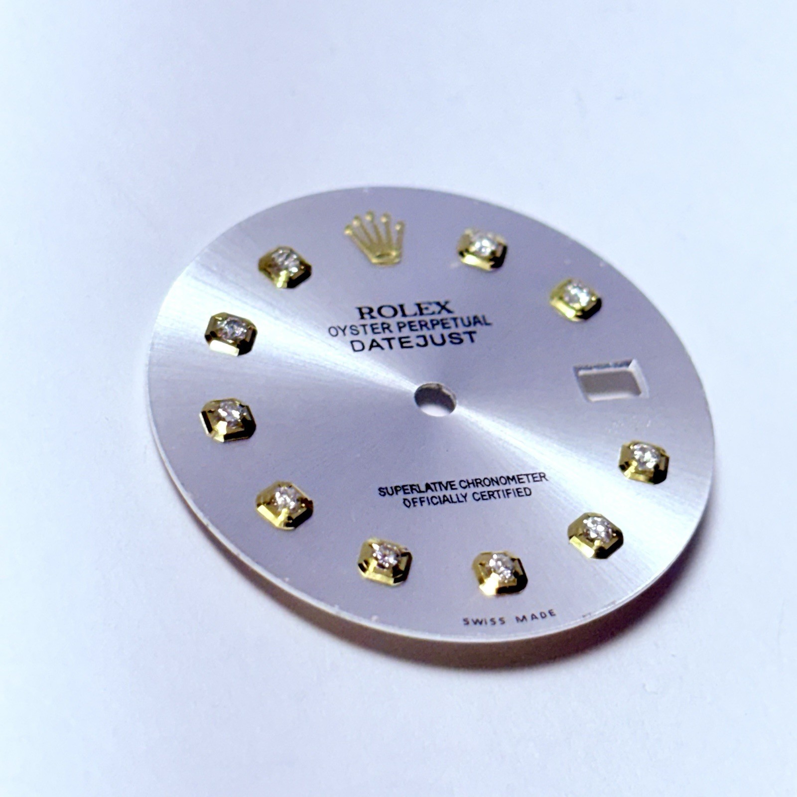 Rolex Datejust 36mm Model B477 Dial Aftermarket Diamond Indices